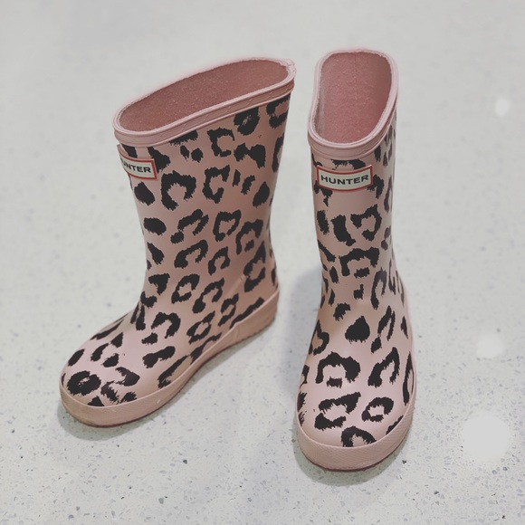 pink leopard hunter boots